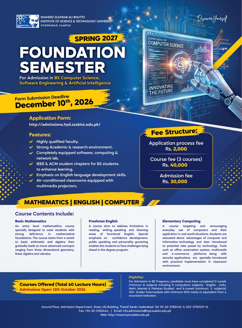 Foundation Semester Spring 2027